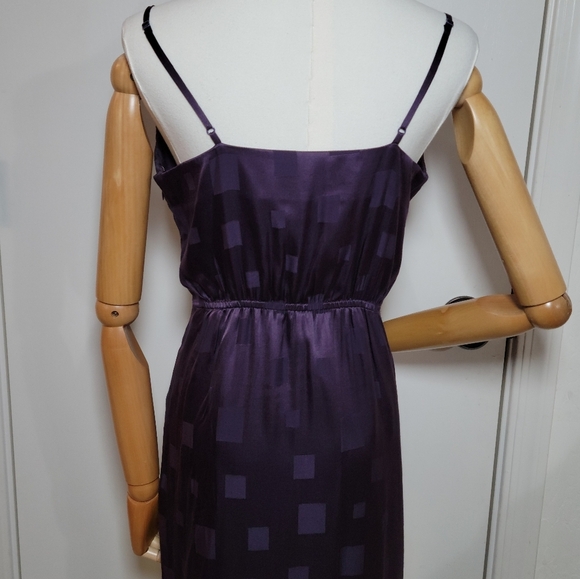 Milly Lilliana Purple Geometric Jacquard Silk-Blend Engagement Midi Dress Size 6 - Picture 7 of 9